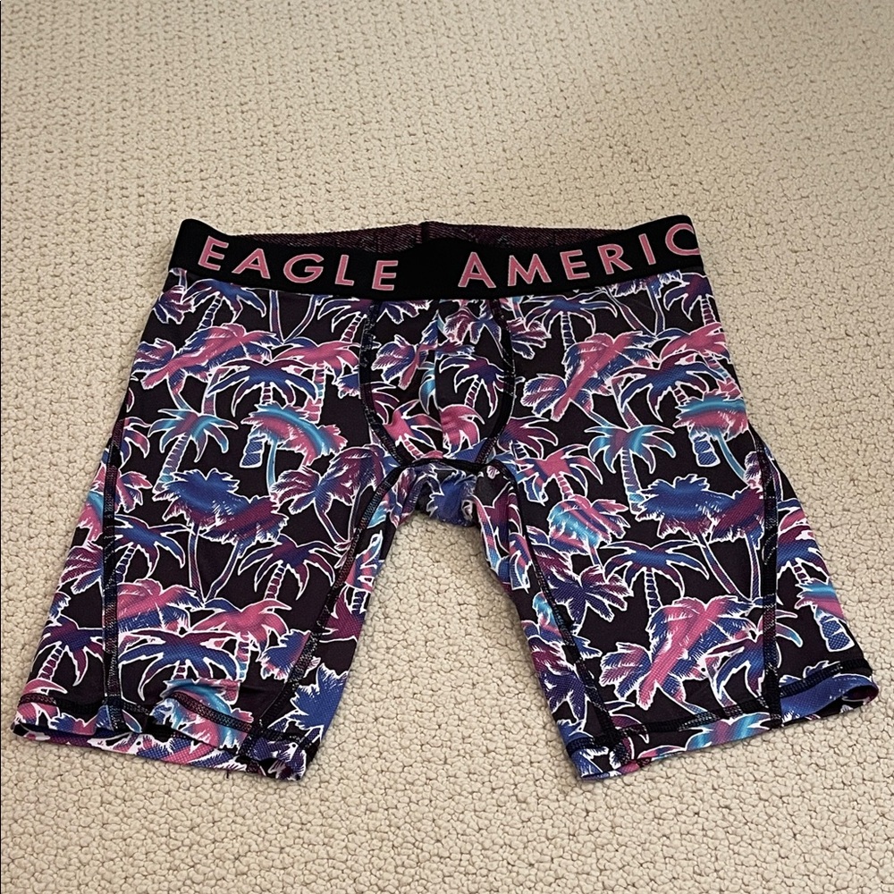 American Eagle Outfitters Boxer Briefs - Black and Blue Tropical Design